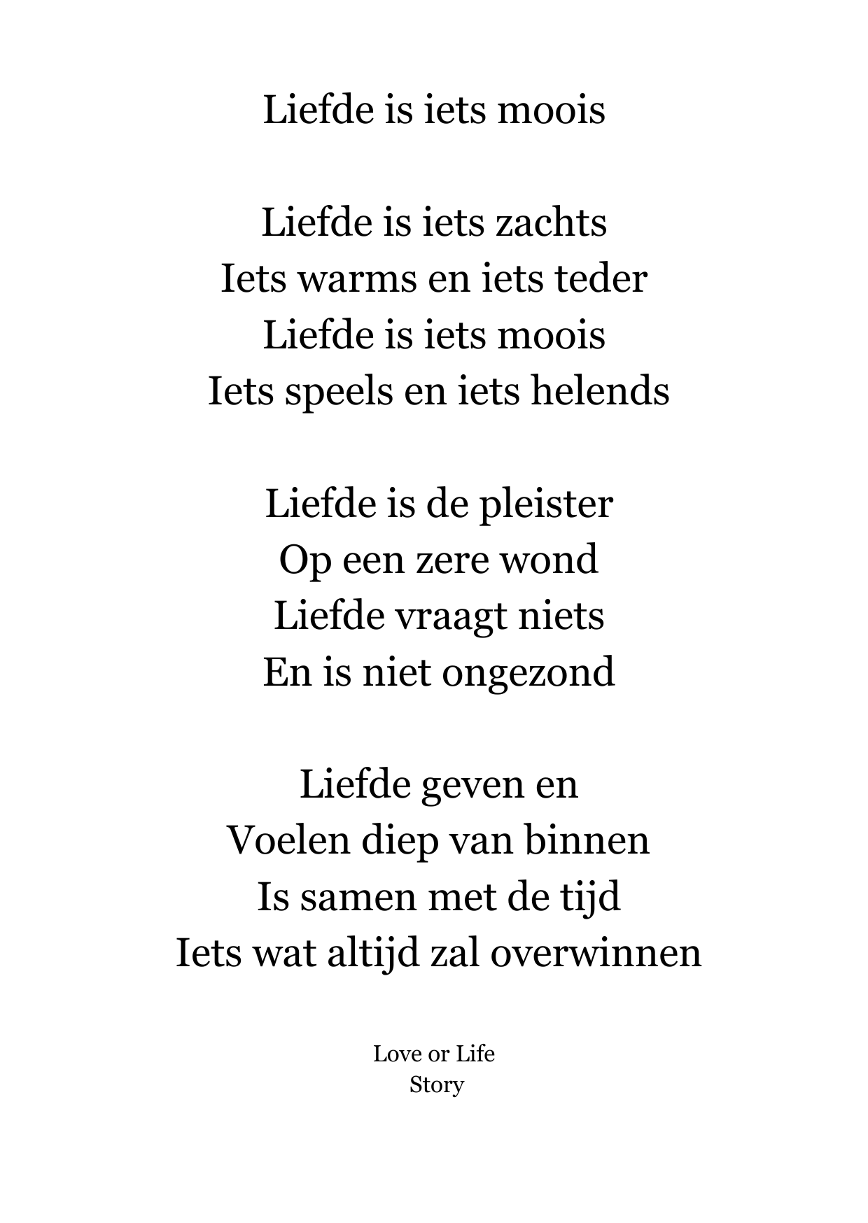 Gedichtenkaart Liefde – Love or Life Story | Format Oost