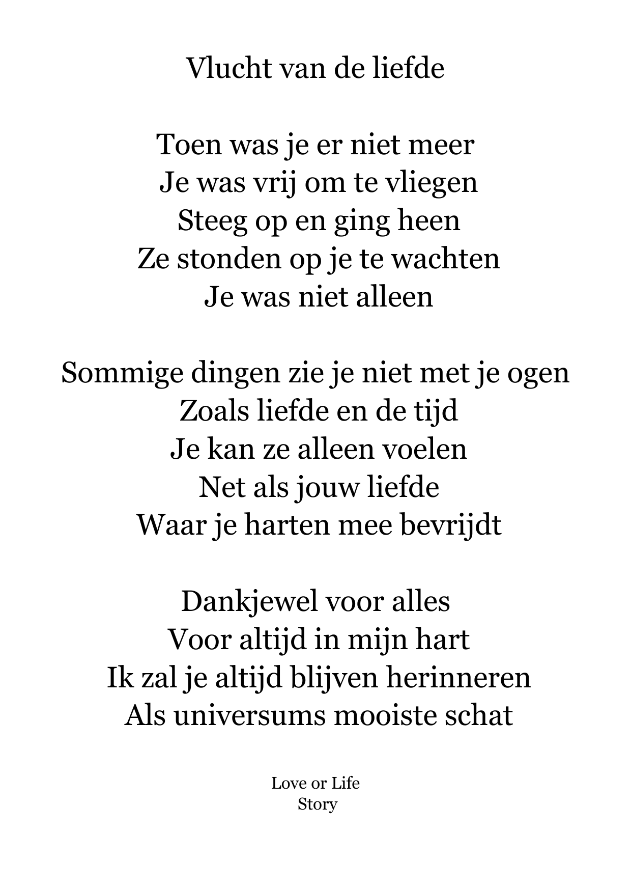 Gedichtenkaart Verlies – Love or Life Story | Format Oost