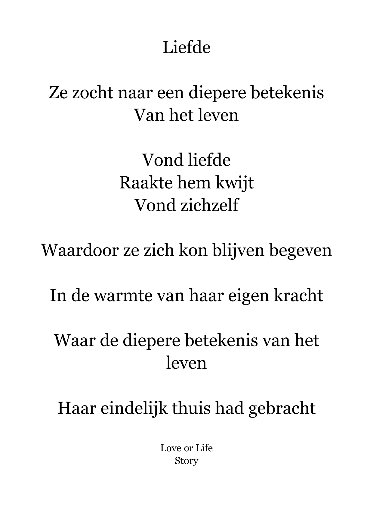 Gedichtenkaart Zelfliefde – Love or Life Story | Format Oost