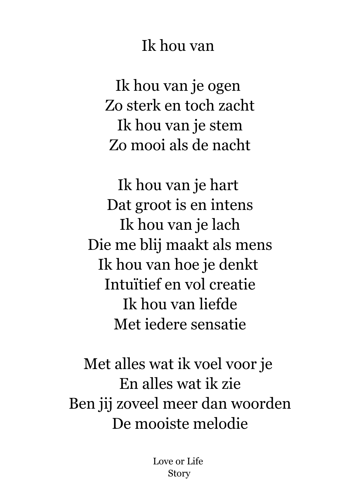Gedichtenkaart Liefde – Love or Life Story | Format Oost