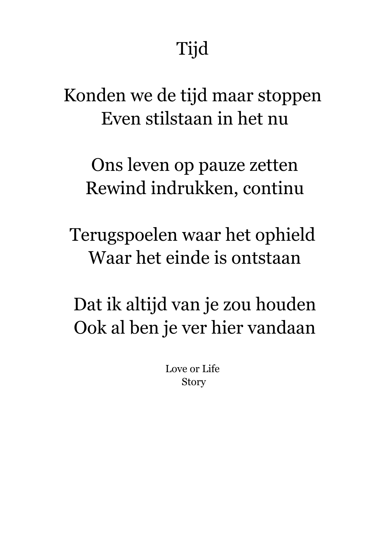 Gedichtenkaart Verlies – Love or Life Story | Format Oost