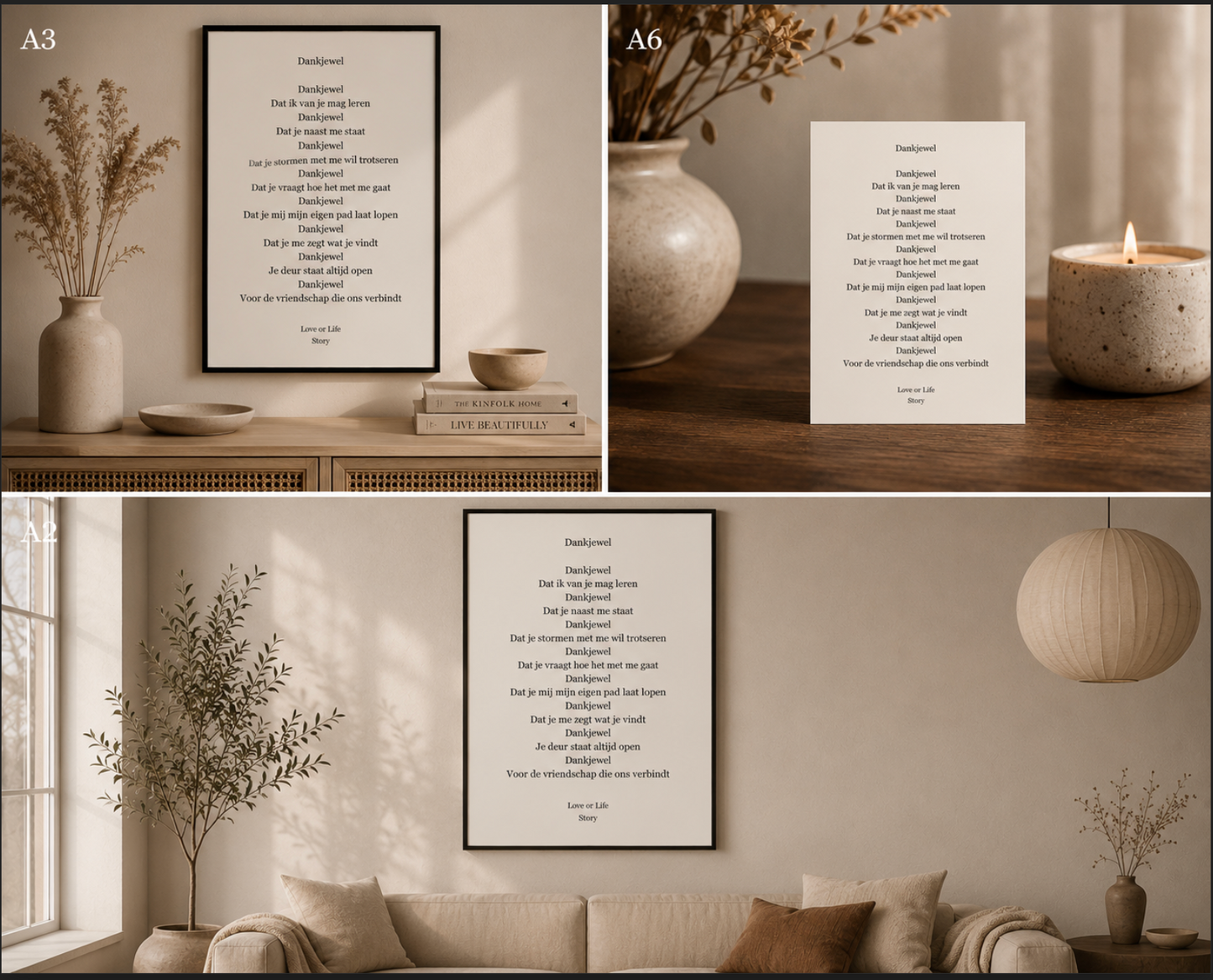 Gedichtenkaart Dankjewel – Love or Life Story | Format Oost