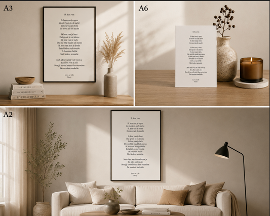 Gedichtenkaart Liefde – Love or Life Story | Format Oost