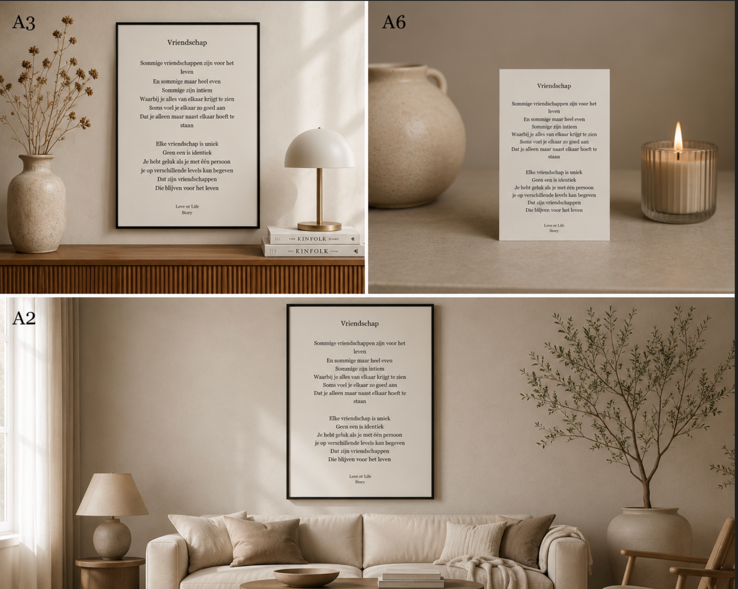 Gedichtenkaart vriendschap – Love or Life Story | Format Oost